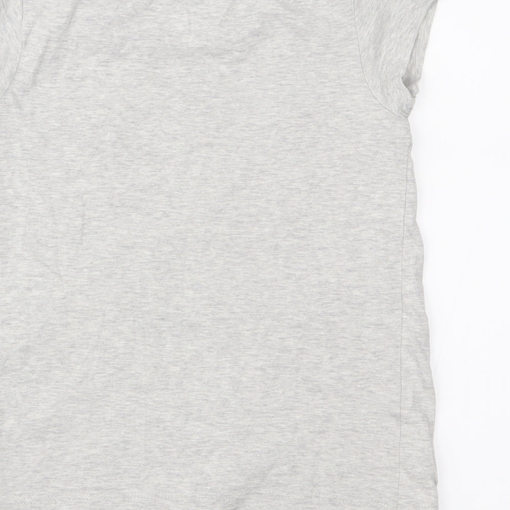 Brand and care label for Next girls’ grey jersey basic t-shirt, size 5, years - hearts