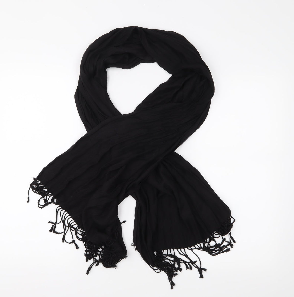 Additional front view of Preworn women’s black shawl/wrap