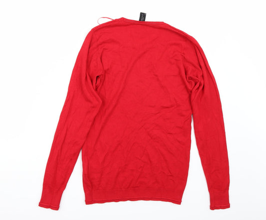Pazaitalia Womens Red Pullover Jumper Size S