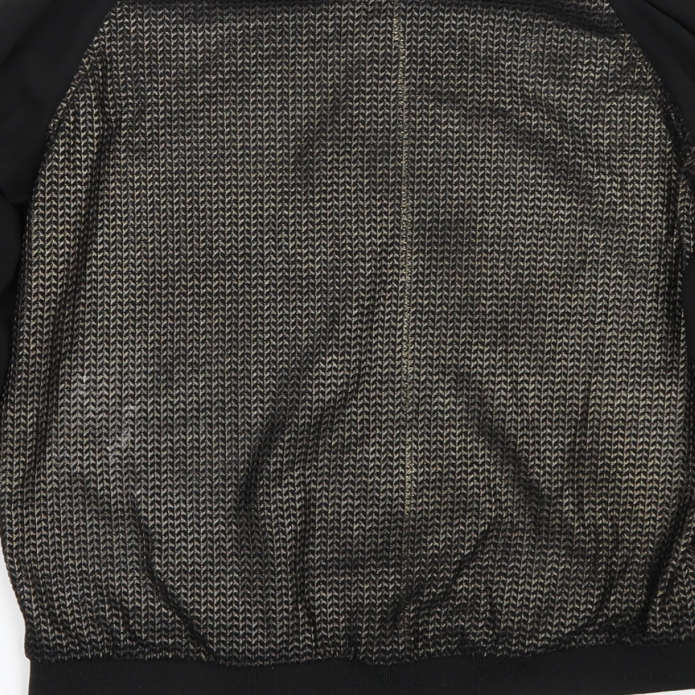 Brand and care label for OVS women’s black jacket coat, size M