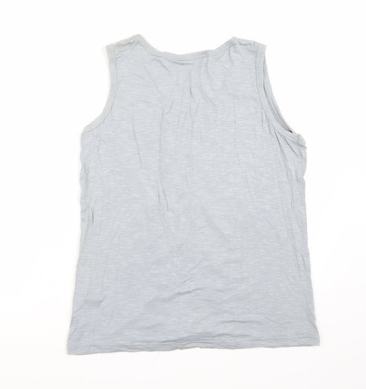 Guodil Womens Grey Basic T-Shirt Size L