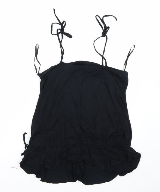 Preworn Womens Black Basic T-Shirt Size 14
