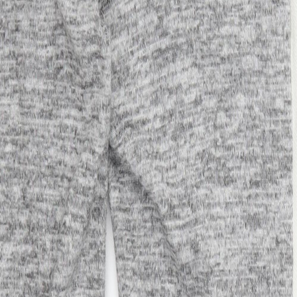 Brand and care label for Boohoo women’s grey striped sweatpants, size UK 10, 28-inch leg