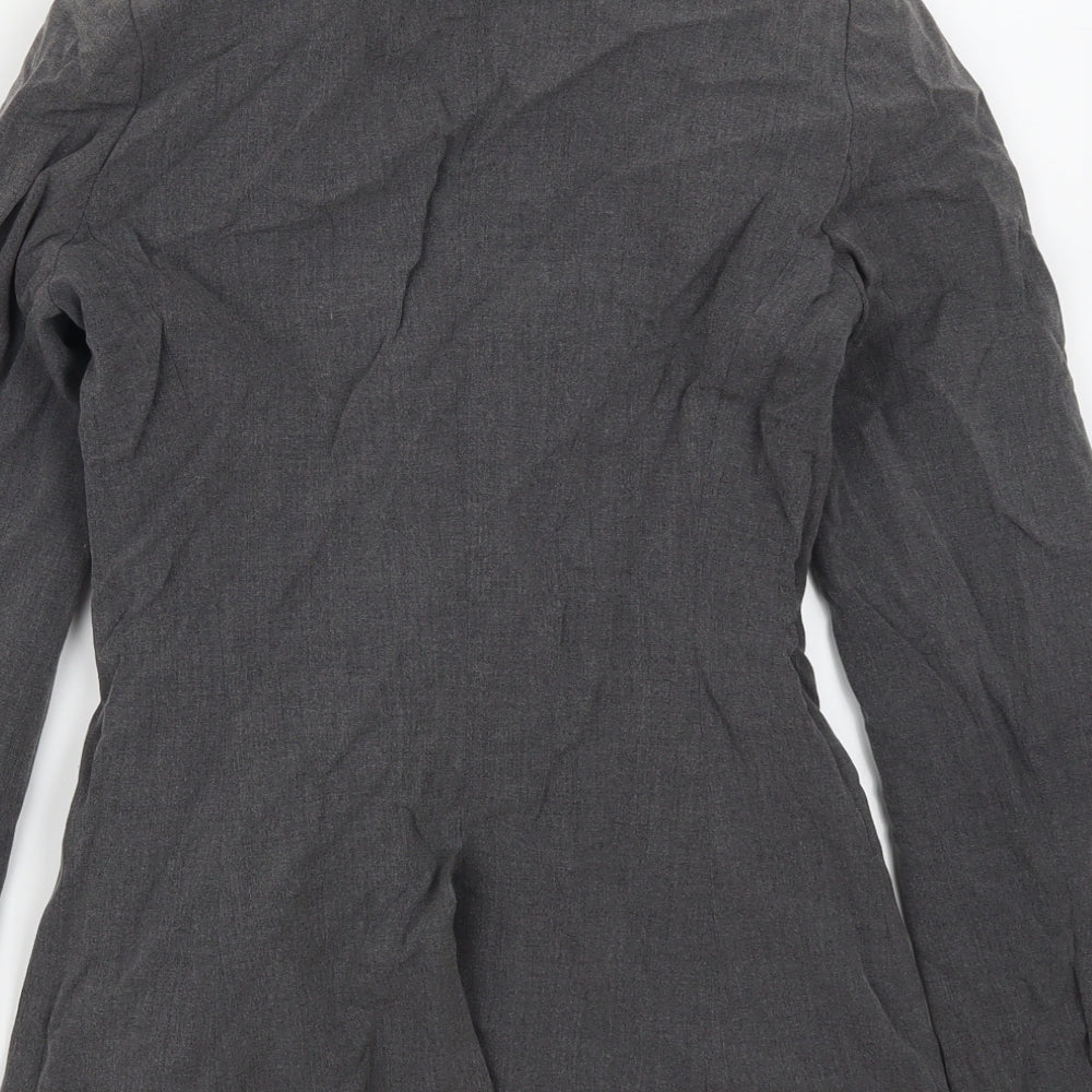 Brand and care label for New Look women’s grey jacket suit jacket, size UK 8