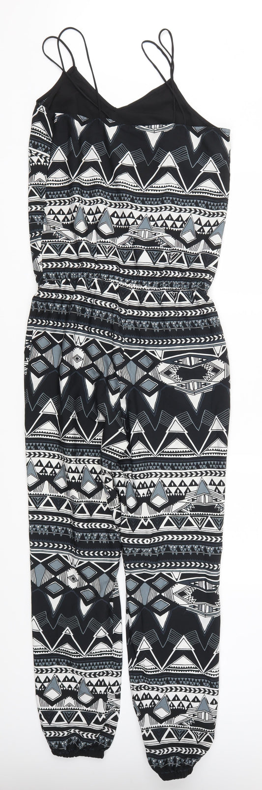 Noisy may Womens Grey Geometric Jumpsuit One-Piece Size XS L28 in