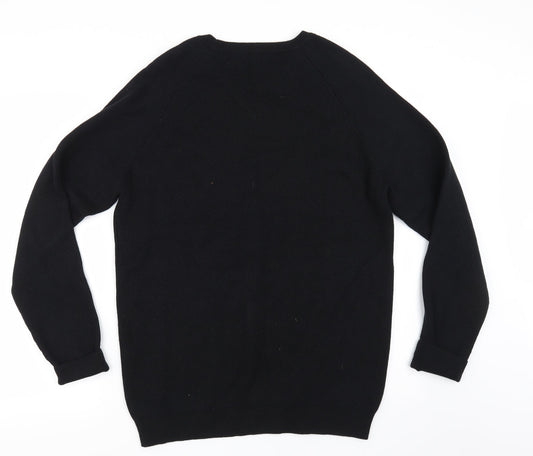 Easy Mens Black Cardigan Sweatshirt Size L