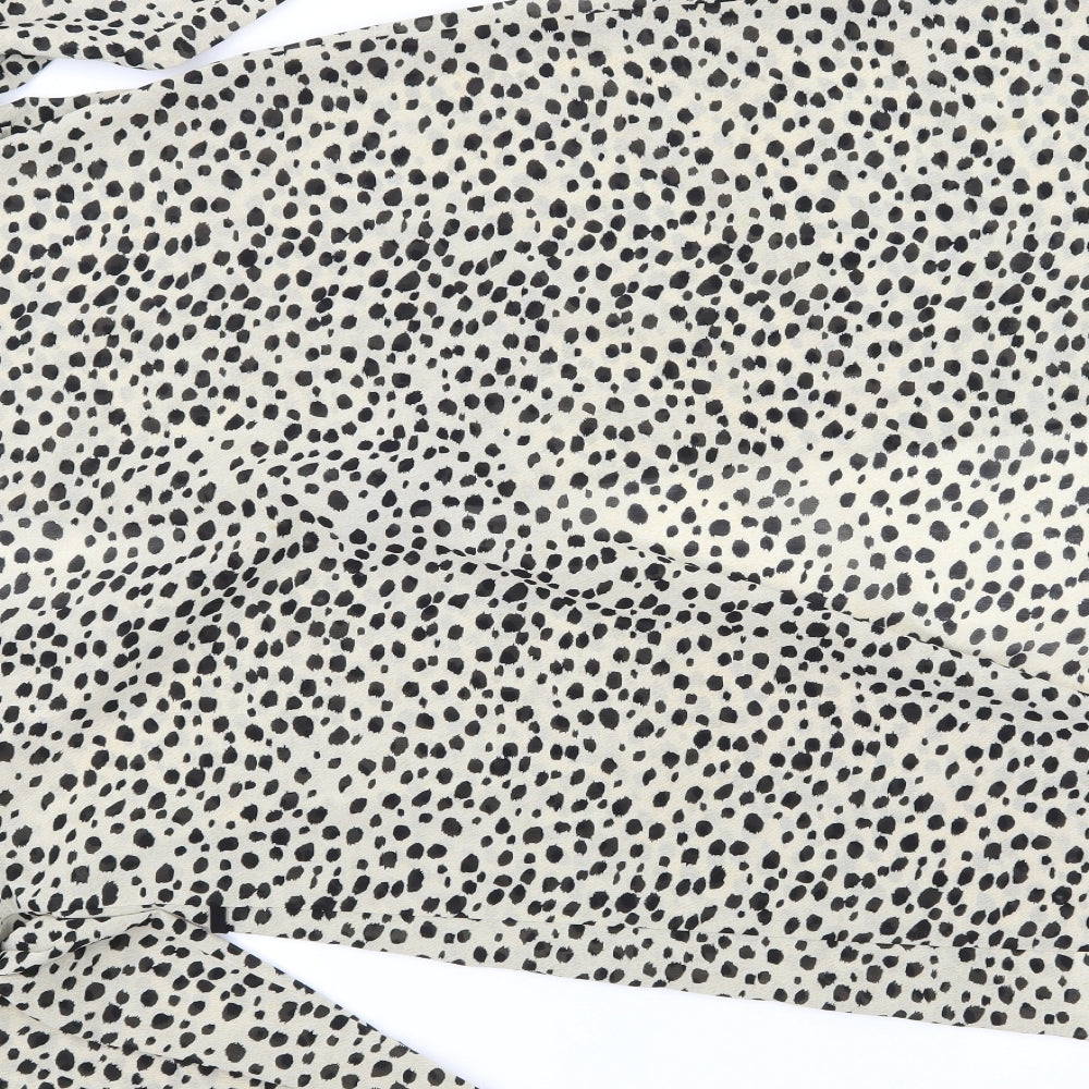 bellezza Womens Beige Animal Print Jacket Size L