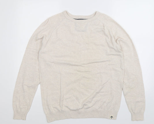Cedar Wood State Mens Beige Knit Pullover Jumper Size M