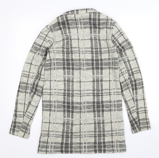 New Look Womens Beige Check Cardigan Jumper Size 8