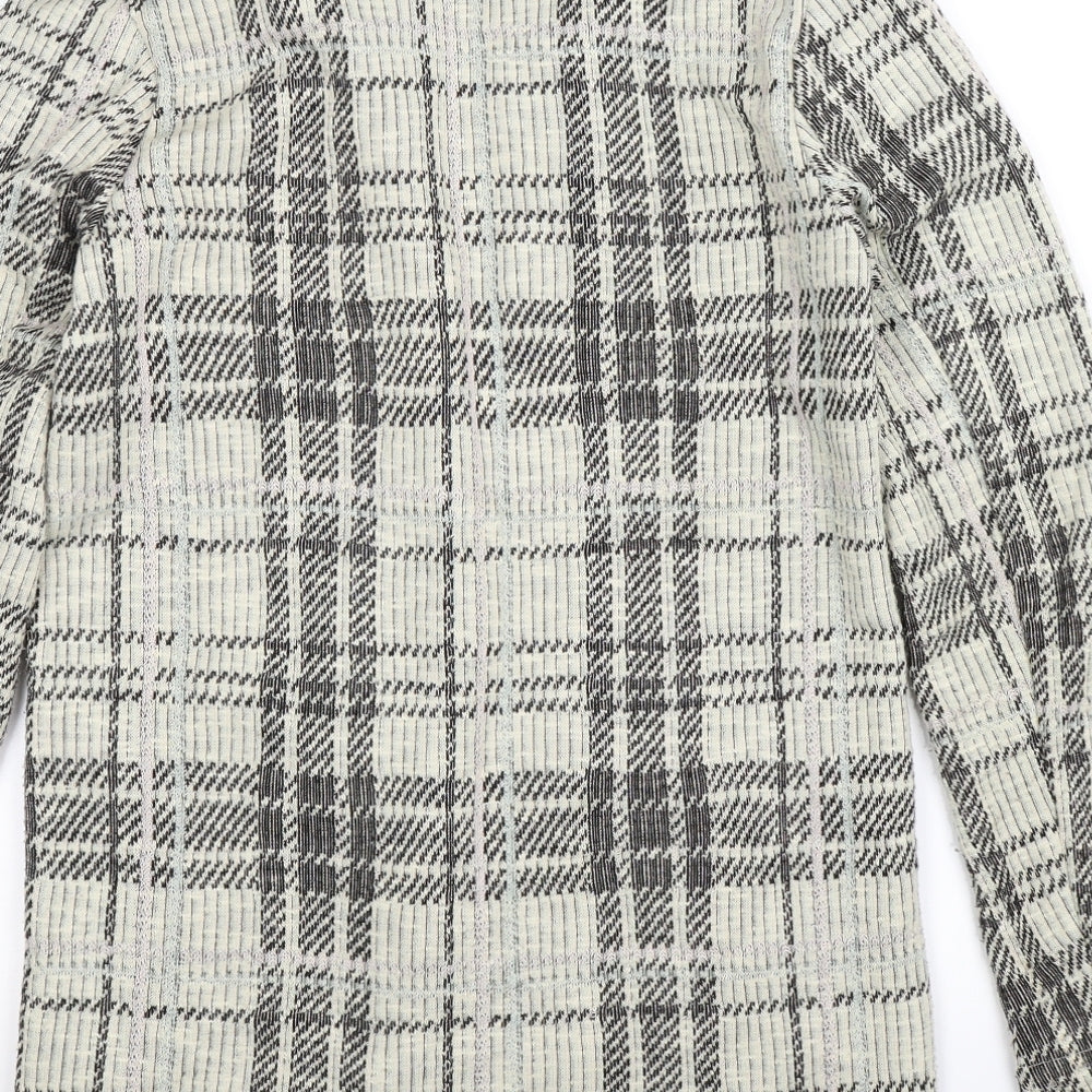 New Look Womens Beige Check Cardigan Jumper Size 8