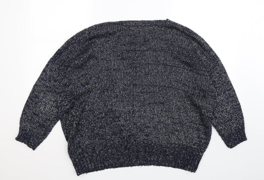 Cerulean Womens Blue Knit Pullover Jumper Size XL - Oversized