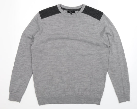 New Look Mens Grey Knit Pullover Jumper Size M