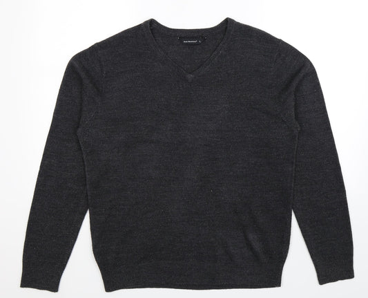 Cedar Wood State Mens Grey Knit Pullover Jumper Size L