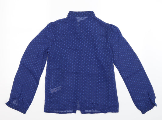 Mela Loves London Womens Blue Basic Button-Up Size 8
