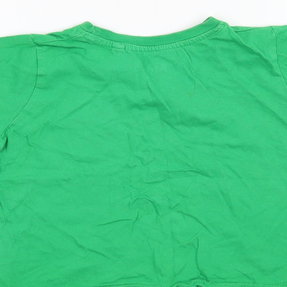 Brand and care label for Batman boys’ green basic t-shirt, size 2-3, years
