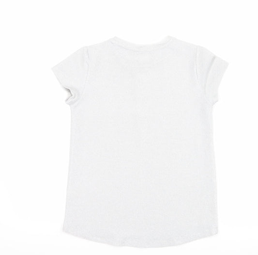 George Girls Silver Basic T-Shirt Size 10-11 Years - Shine Bright