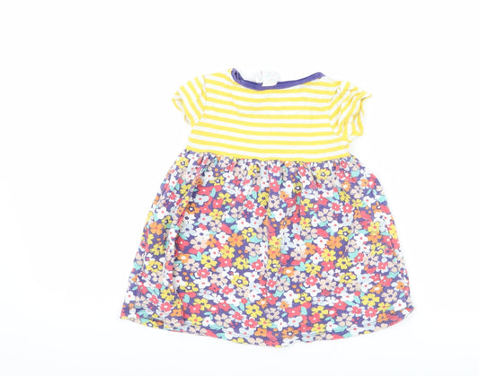 Boots Mini Club Girls Blue Floral T-Shirt Dress Size 6-9 Months
