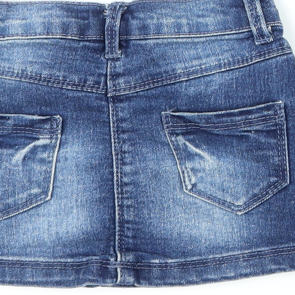 Evie Girls Blue Denim A-Line Skirt Size 9-12 Months