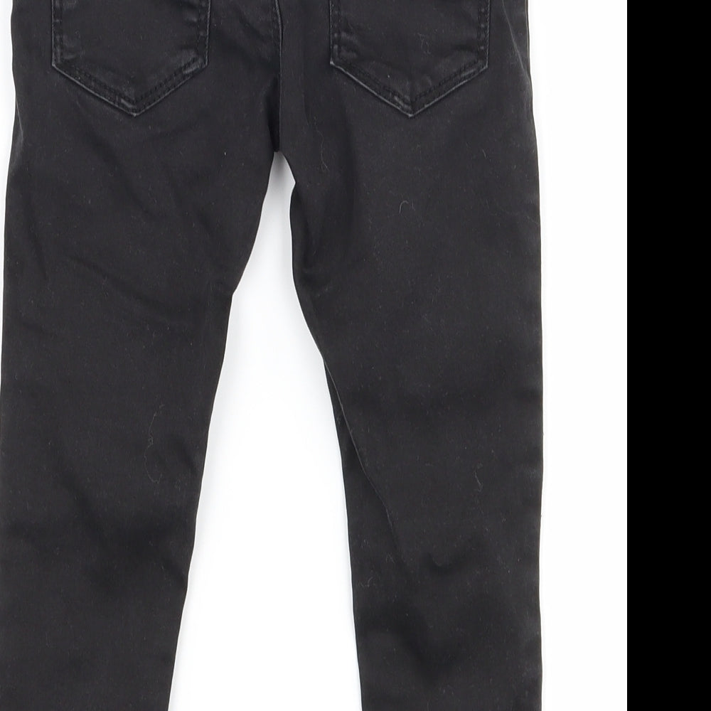 Brand and care label for Denim co girls’ black denim skinny jeans, size 2-3, years - distressed