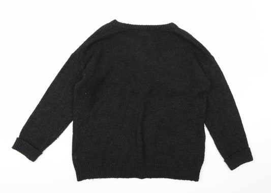Lottie Womens Grey Knit Pullover Jumper Size 12