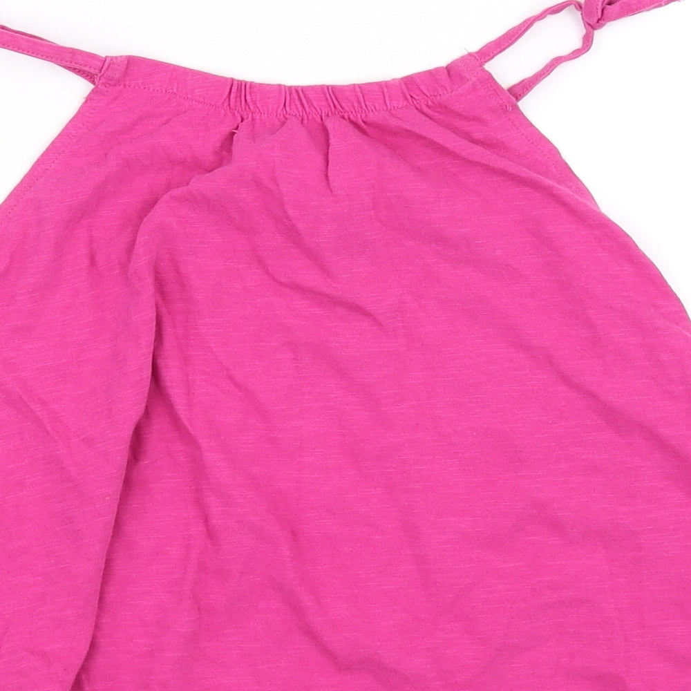 Brand and care label for Marks & Spencer girls’ pink basic t-shirt, size 5-6, years