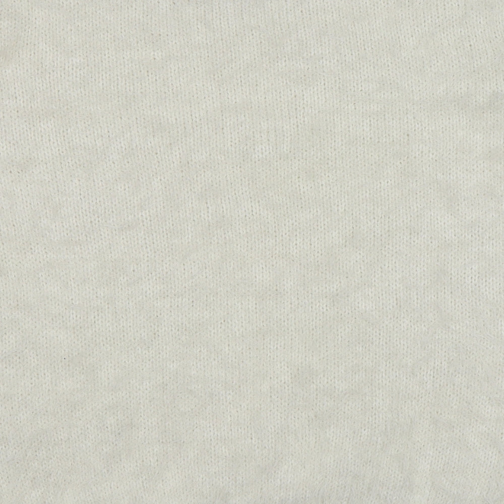 Brand and care label for Originals Knitwear women’s white jumper, size L