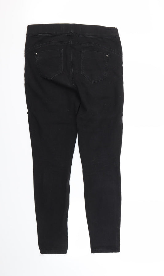 Denim & Co. Womens Black Skinny Jeans Size 12 L27.5 in