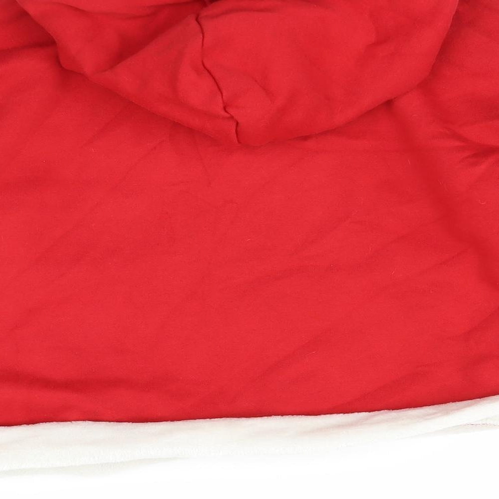 Brand and care label for Divided women’s red pullover hoodie, size M