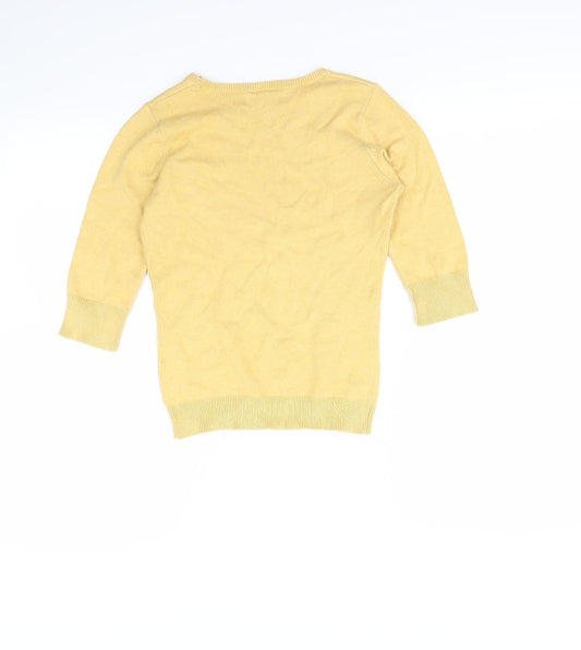 Miss Selfridge Womens Yellow Pullover Jumper Size 8
