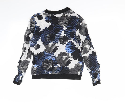 Atmoshere Womens Blue Floral Pullover Sweatshirt Size 10