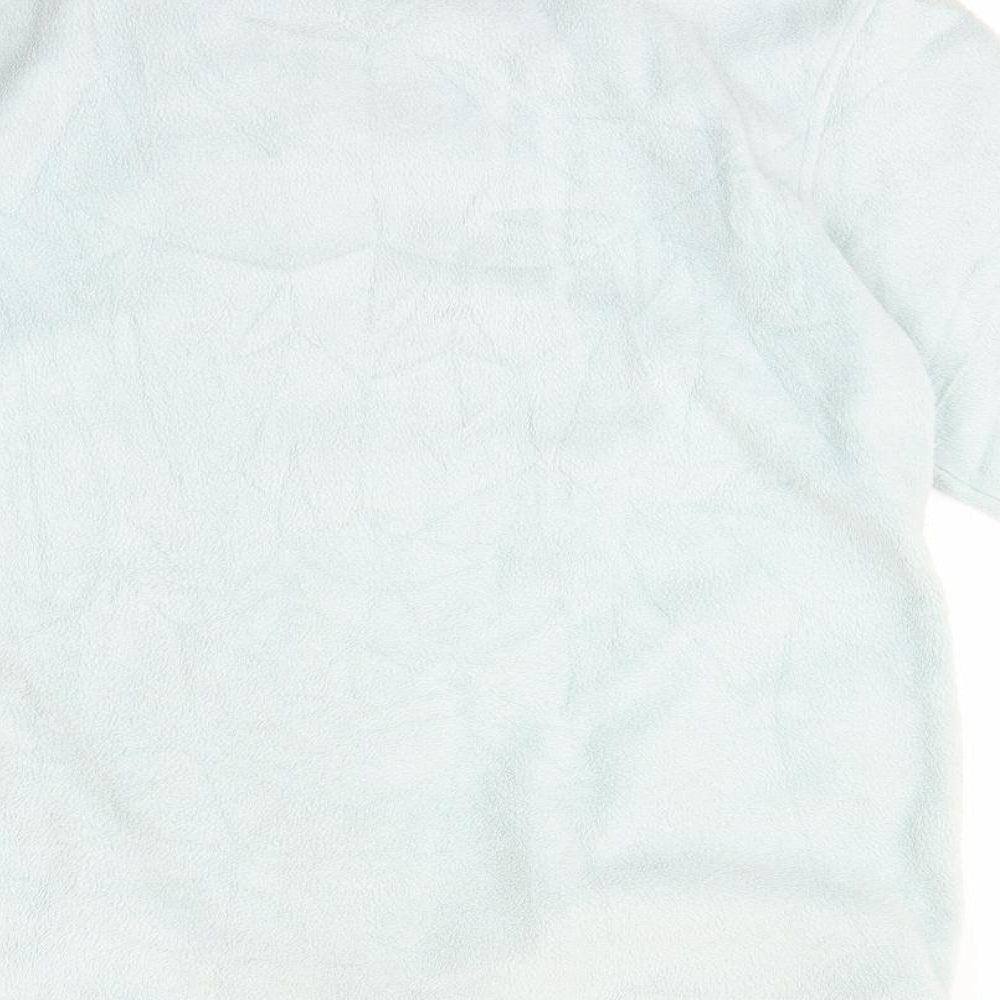 Brand and care label for Mode essentials women’s green full zip jumper, size UK 14
