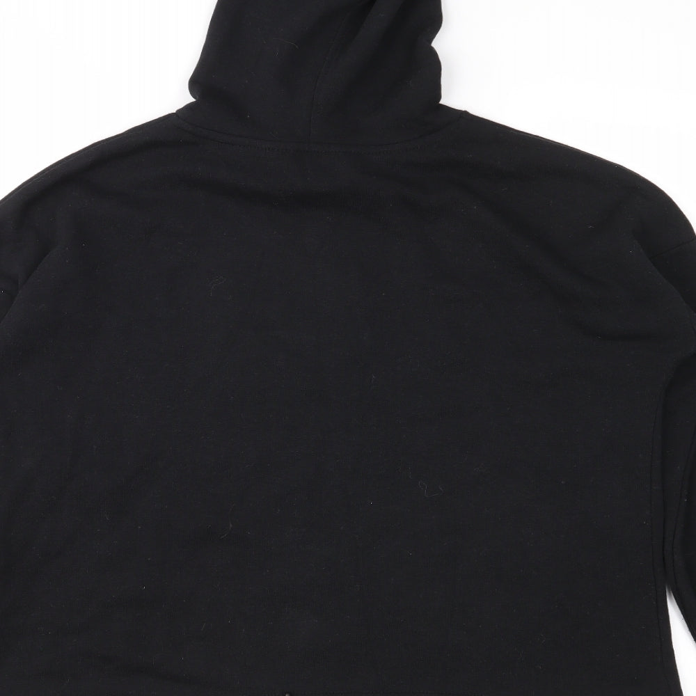 Brand and care label for Peacocks women’s black pullover hoodie, size UK 8