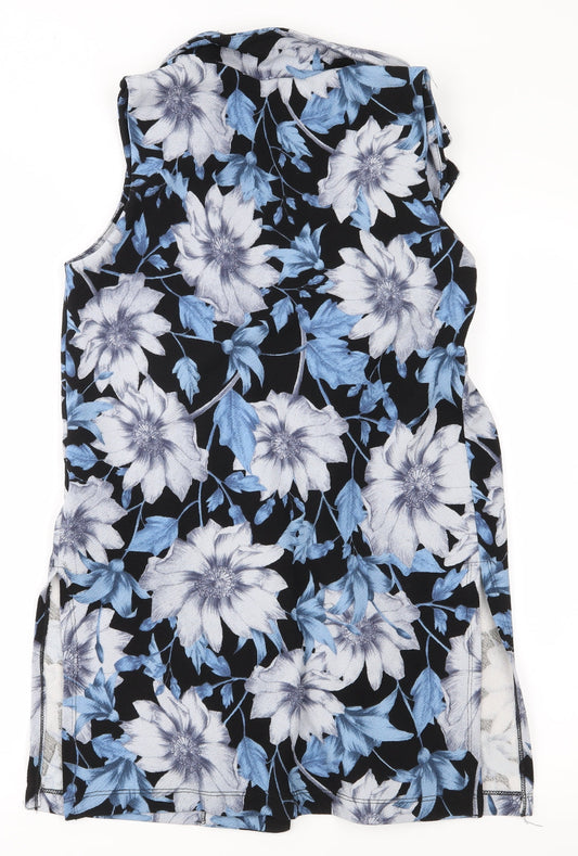 New Look Womens Blue Floral Cardigan Jumper Size 10