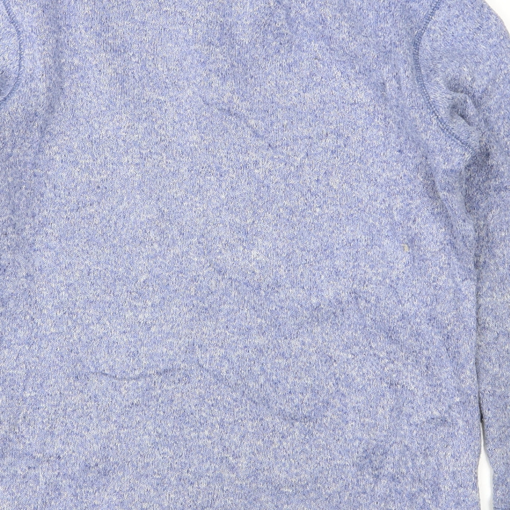 Brand and care label for Old Navy women’s blue jumper, size UK 10