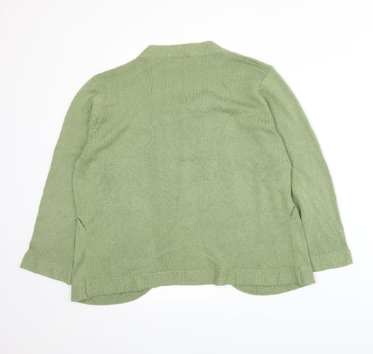 Alexara Womens Green Cardigan Jumper Size L