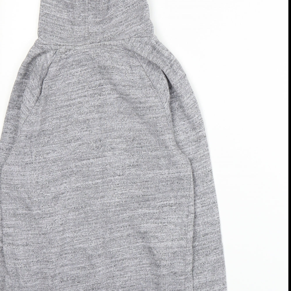 Brand and care label for Pineapple girls’ grey pullover hoodie, size 11-12, years