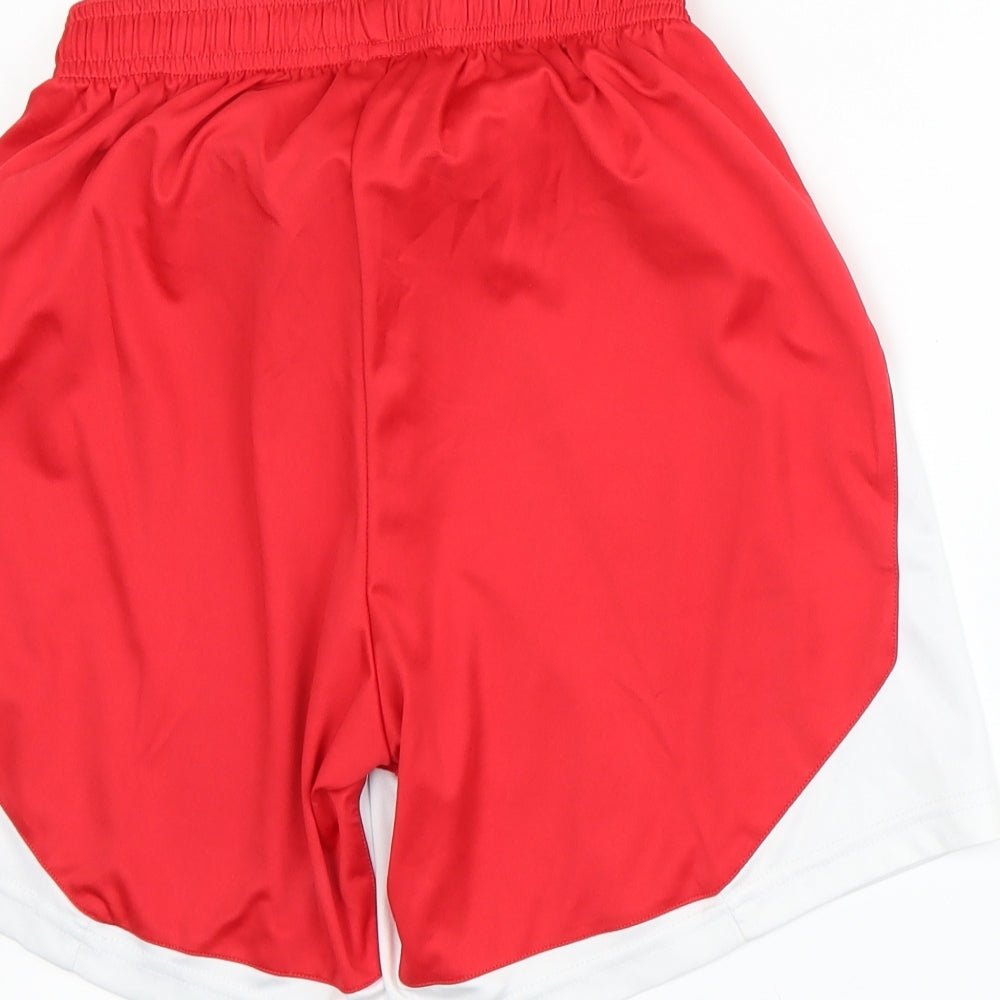 Brand and care label for KELME boys’ red shorts, size S