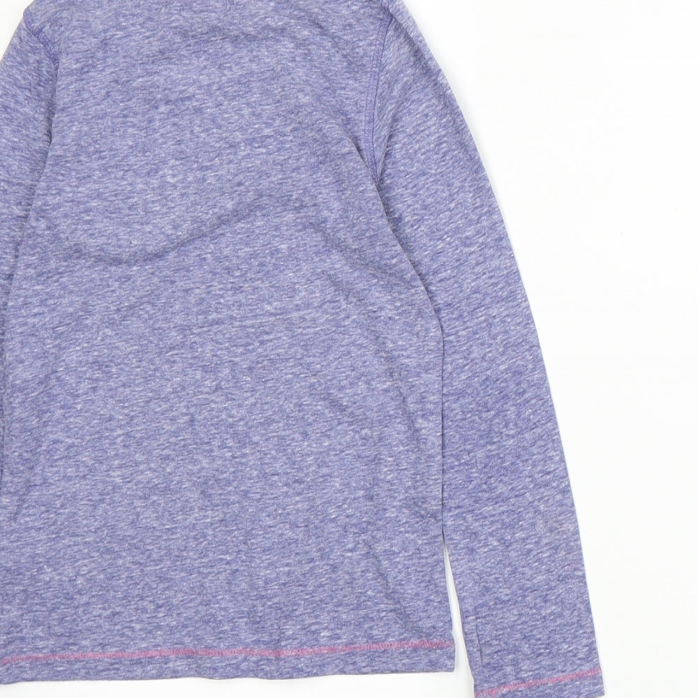 Brand and care label for Next girls’ blue basic t-shirt, size 6, years