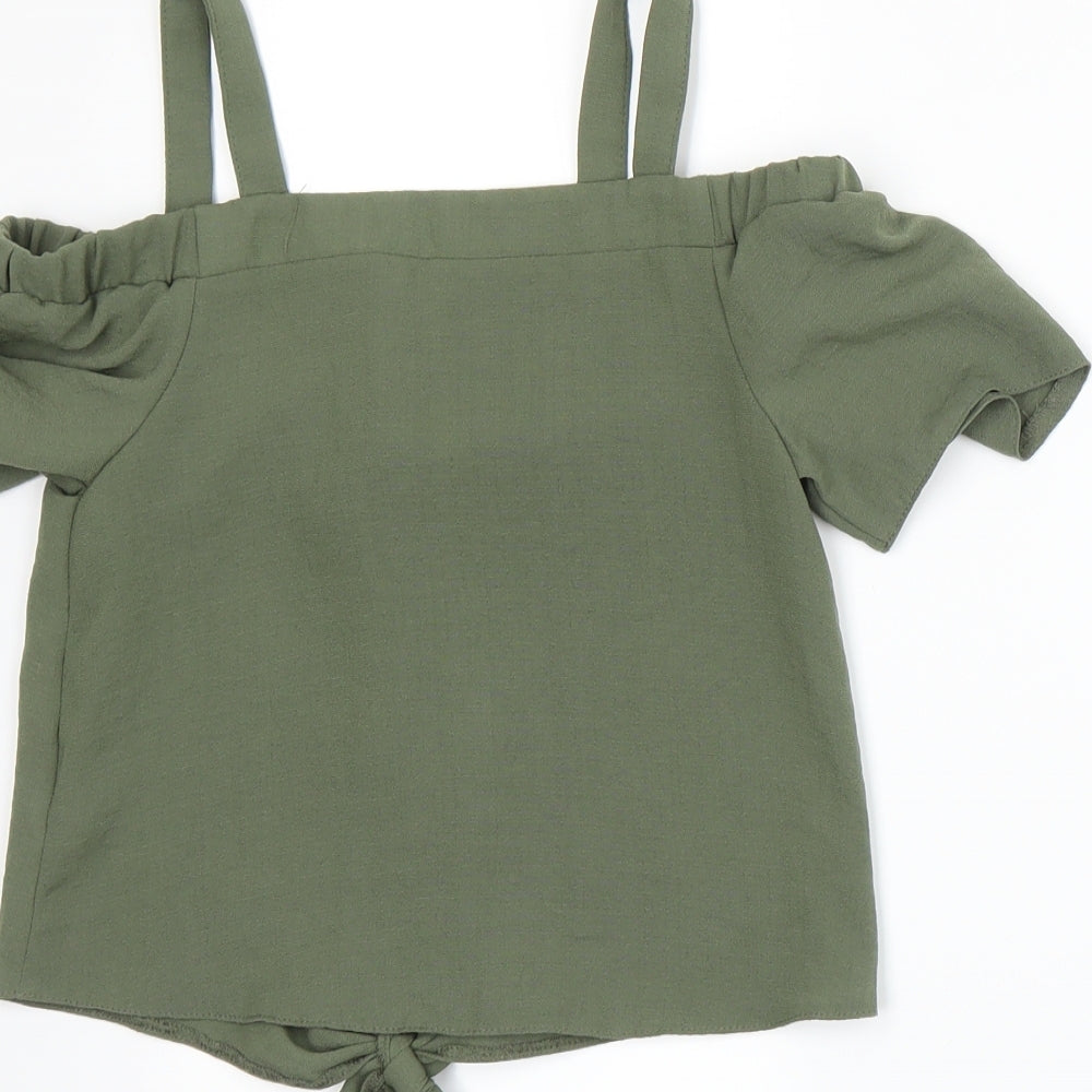 Primark Girls Green Basic Blouse Size 7-8 Years
