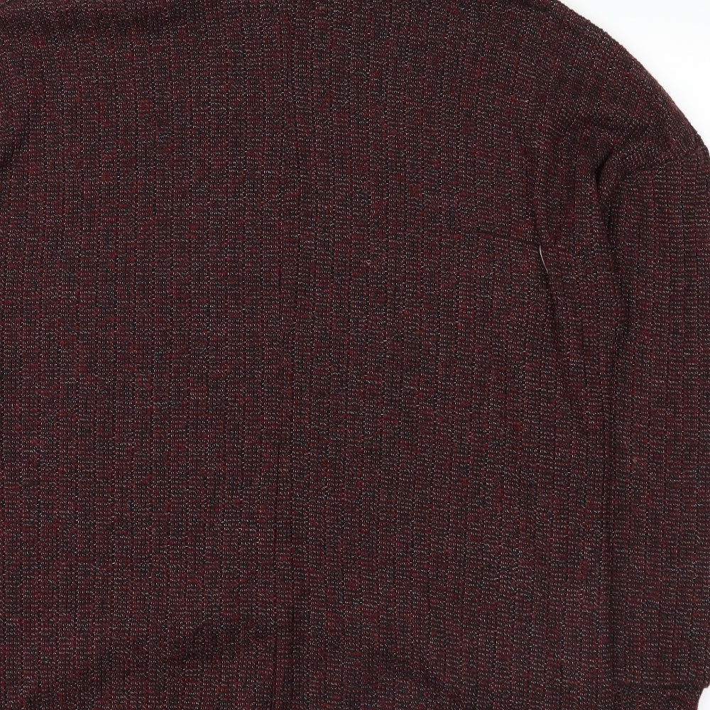 Brand and care label for Topshop women’s red jumper, size UK 14