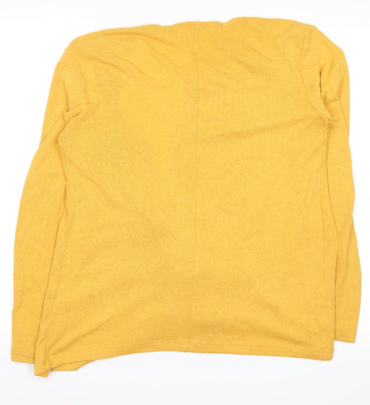 ANNE WEYBURN Womens Yellow Cardigan Jumper Size 6