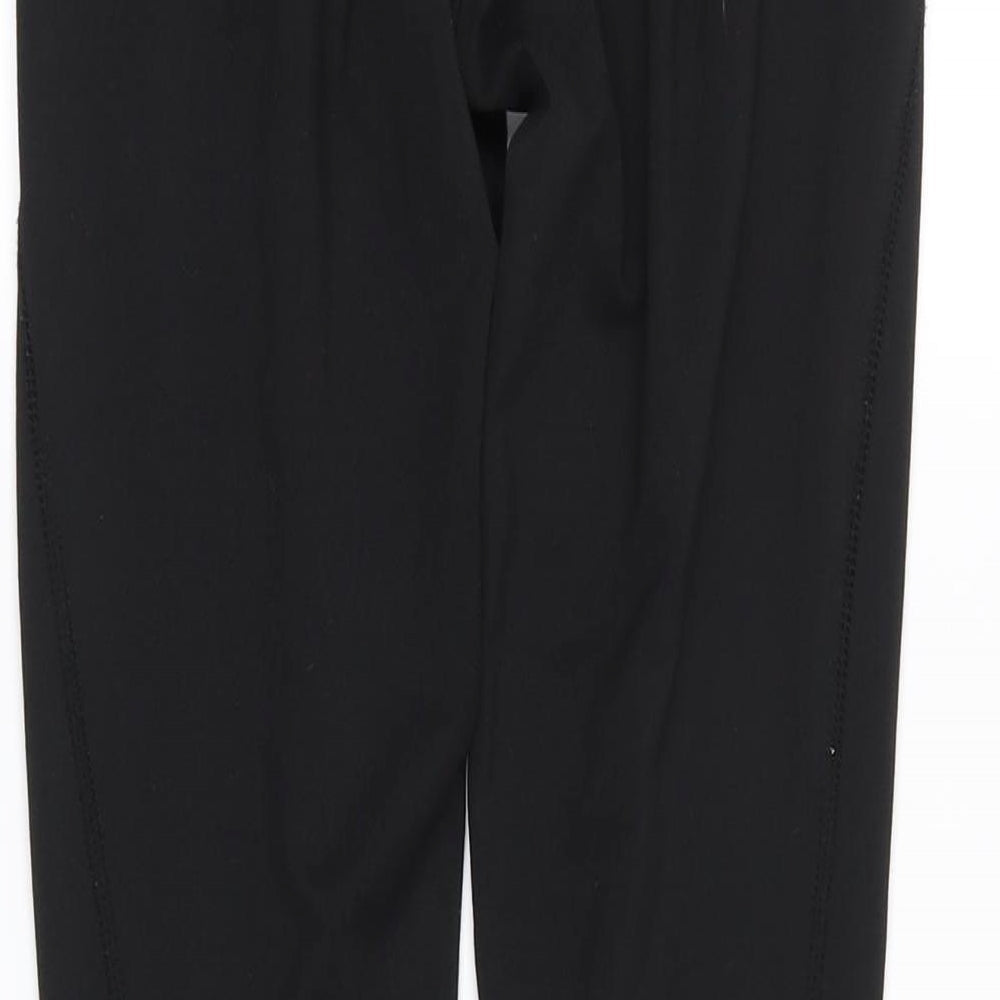 Brand and care label for Awdis women’s black jogger leggings, size XS, 25-inch leg