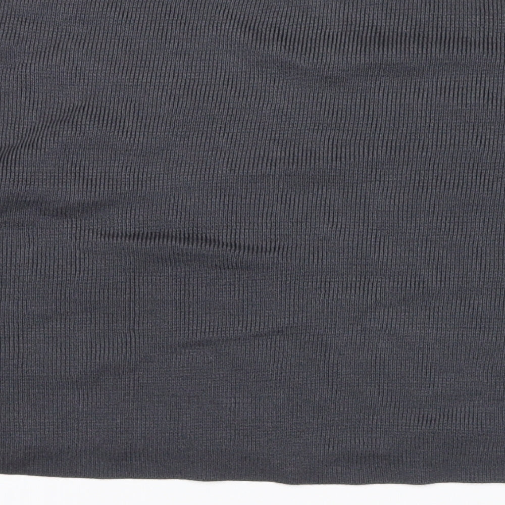 Brand and care label for New Look women’s grey jumper, size UK 12