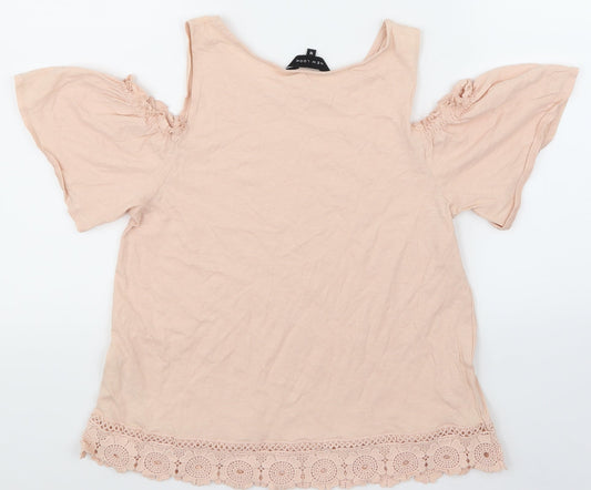 NewLook Womens Ivory Floral Basic T-Shirt Size 12