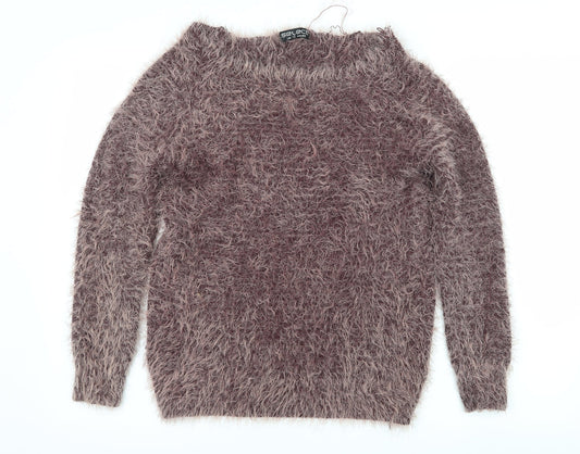 Select Womens Purple Knit Pullover Jumper Size 12
