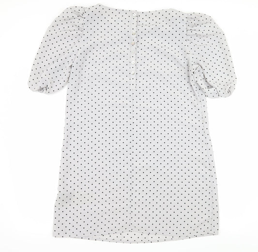 H&M Womens Gold Polka Dot A-Line Size 14