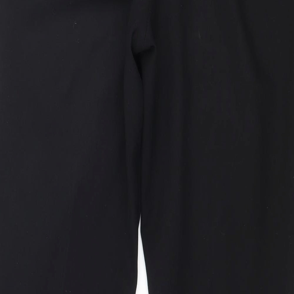 Brand and care label for New Look girls’ black capri trousers, size 14, years