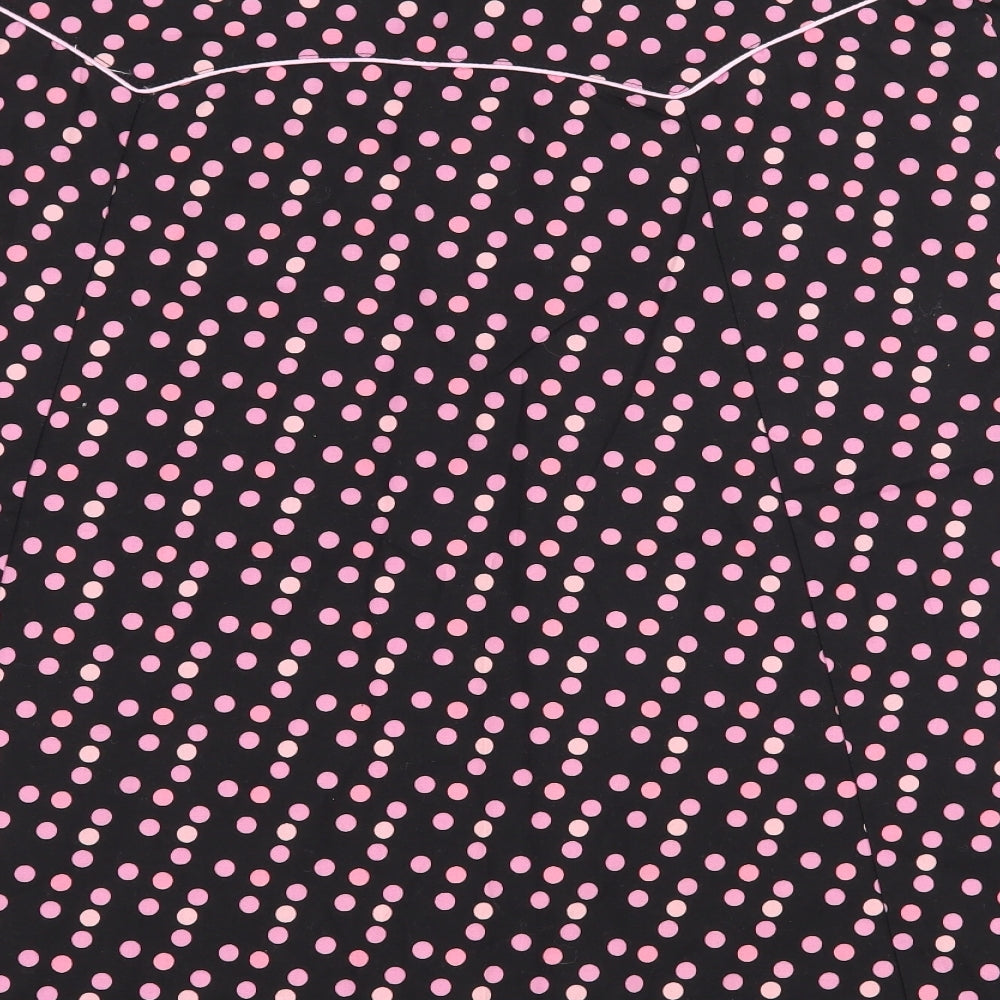 Bay Womens Black Polka Dot Flare Skirt Size 12