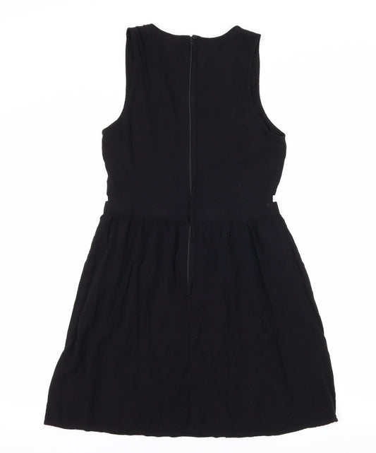 H&M Womens Black Fit & Flare Size 10 - Cut Out Waist