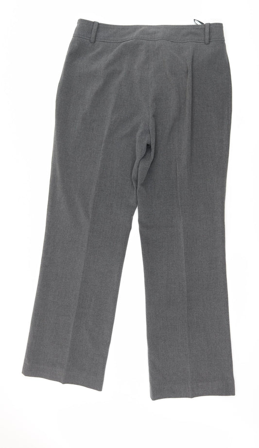 Crimson Womens Grey Trousers Size 14 L29 in